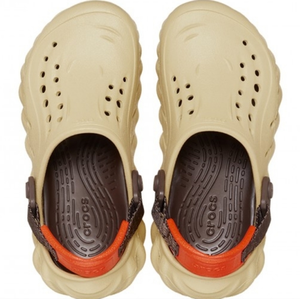 CROCS Echo Clog Sesame Tan Adult Mens & Womens S 7.5 J4 Design Colorado Orange